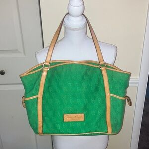 Dooney & Bourke Kelly Green Tote with leather trim